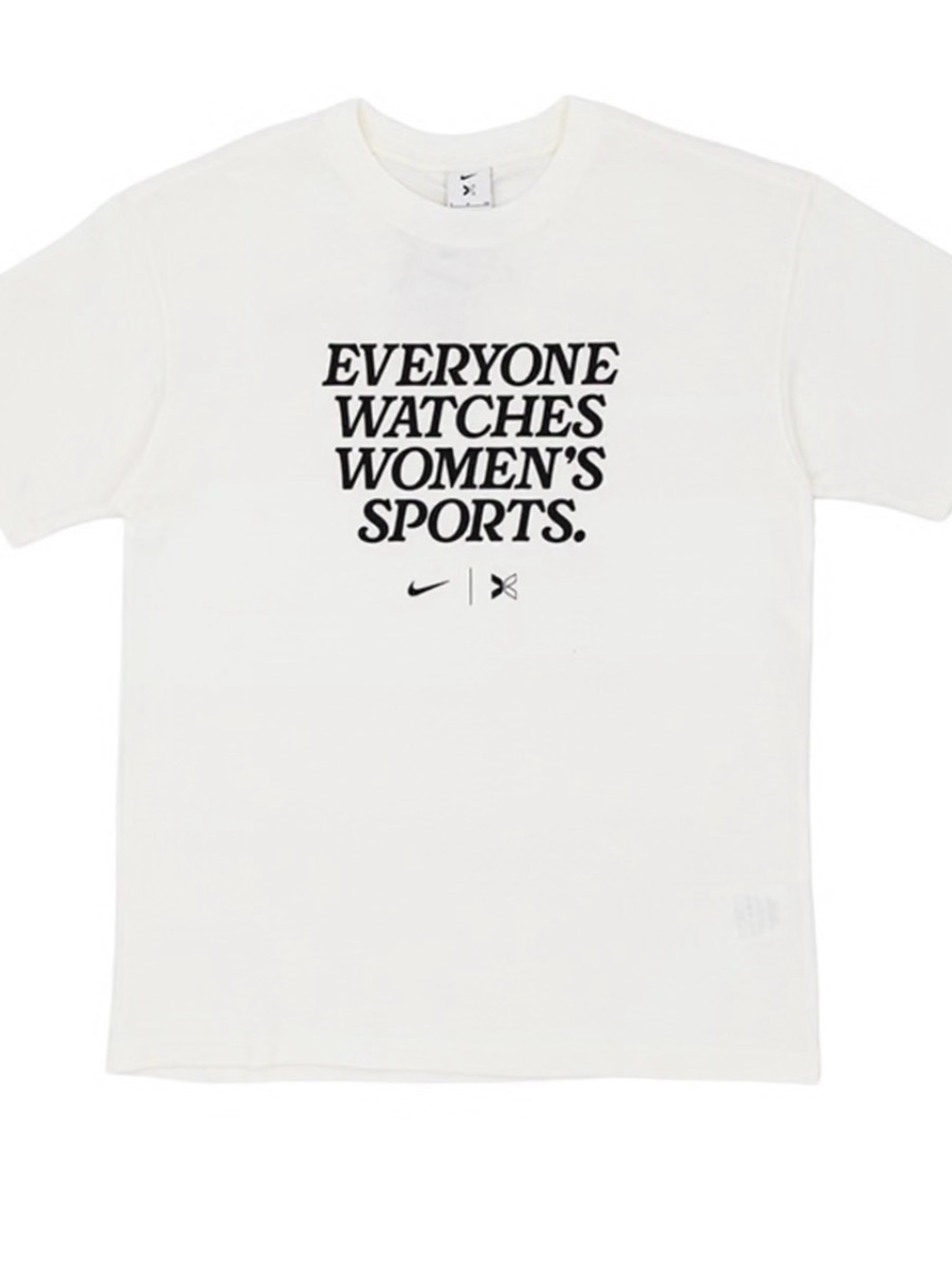 New - Nike White Graphic 'Everyone Watches Women's Sports' Short Sleeve Tee
